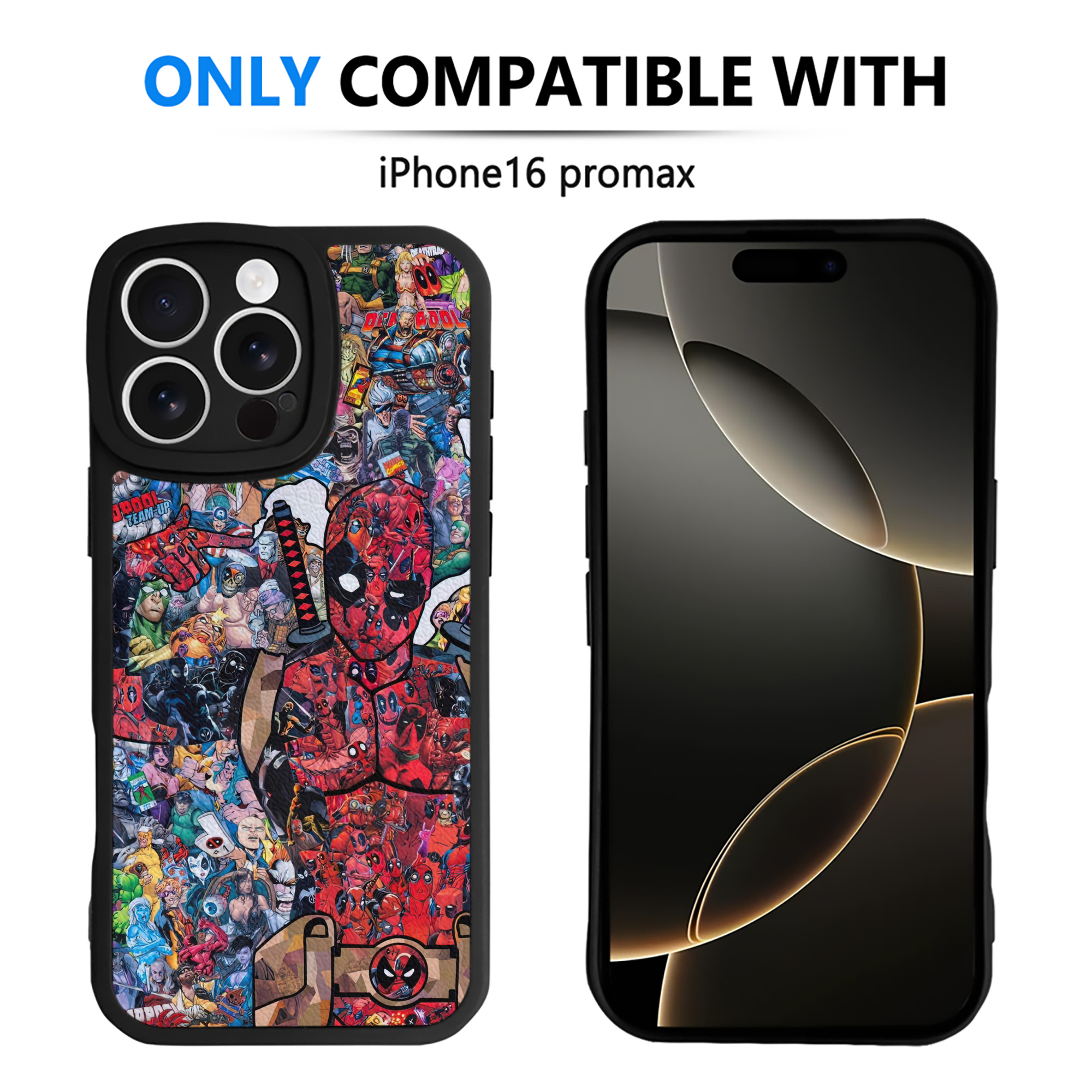 （画像用） Deadpool デッドプール 【iPhone 16シリーズ対応】シリコンスマホケース（レザー調） 材質：シリコン